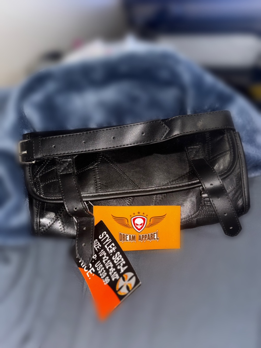Dream Apparel Black Leather Men’s Belt Bag